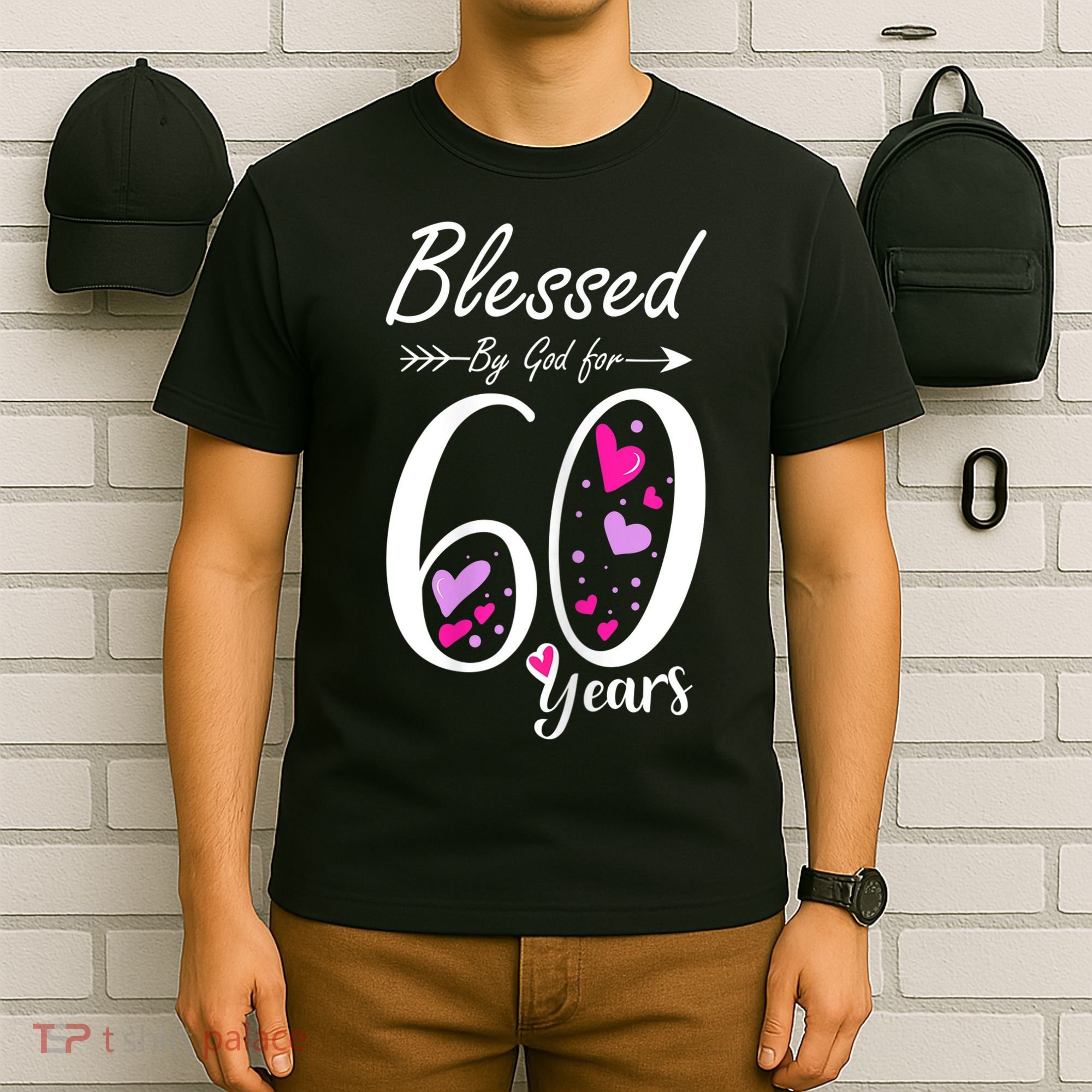 WoM.e.ns 60th Birthday Tee Gift and Blessed for 60 Years Birthday T-Shirt
