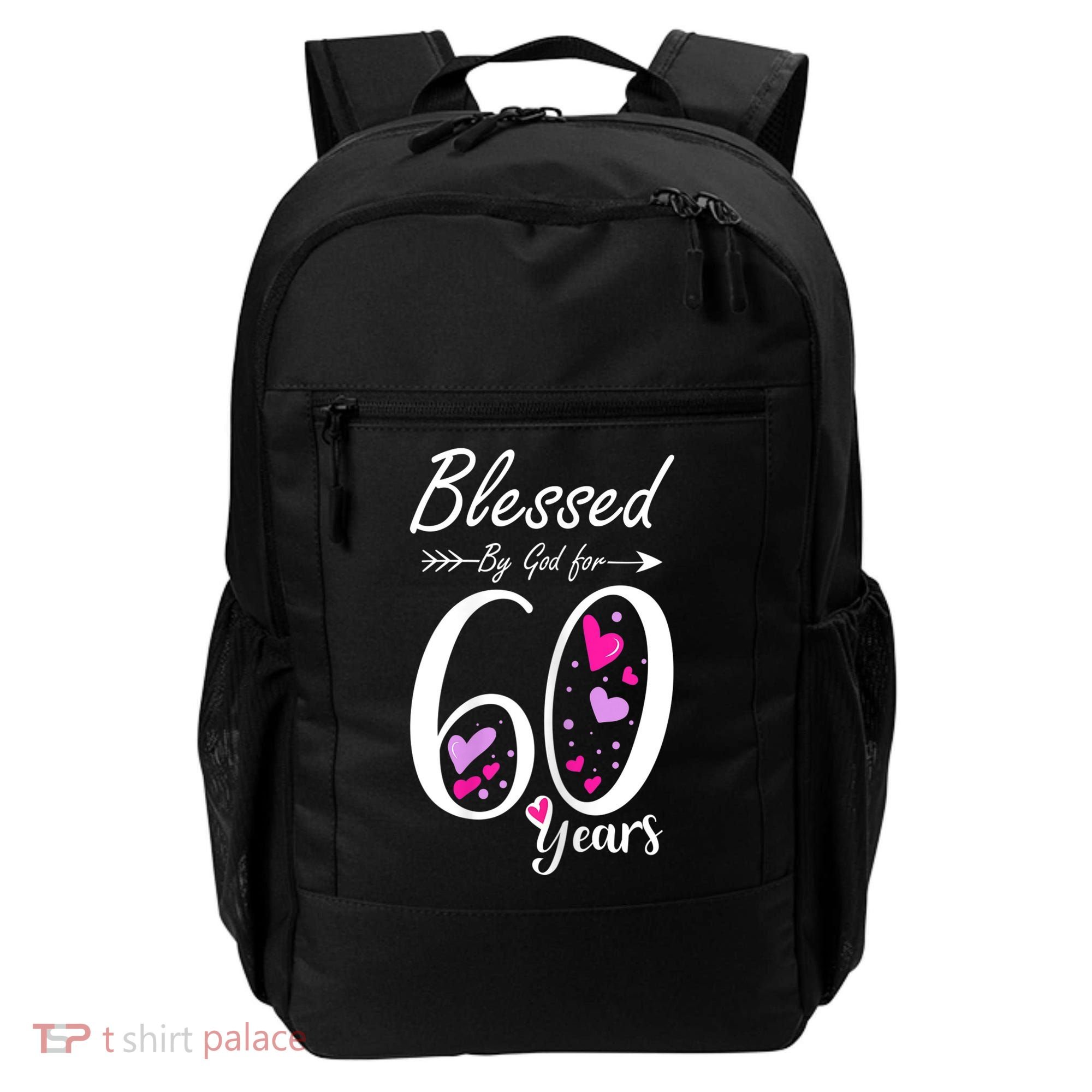 WoM.e.ns 60th Birthday Tee Gift and Blessed for 60 Years Birthday Backpack