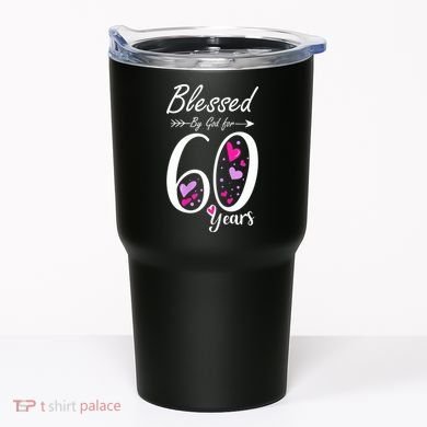 WoM.e.ns 60th Birthday Tee Gift and Blessed for 60 Years Birthday Tumbler