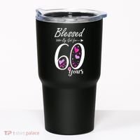 WoM.e.ns 60th Birthday Tee Gift and Blessed for 60 Years Birthday Tumbler thumb 0