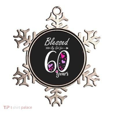WoM.e.ns 60th Birthday Tee Gift and Blessed for 60 Years Birthday Ornament