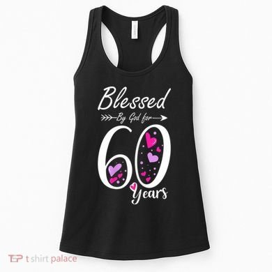 WoM.e.ns 60th Birthday Tee Gift and Blessed for 60 Years Birthday Women's Tank Top