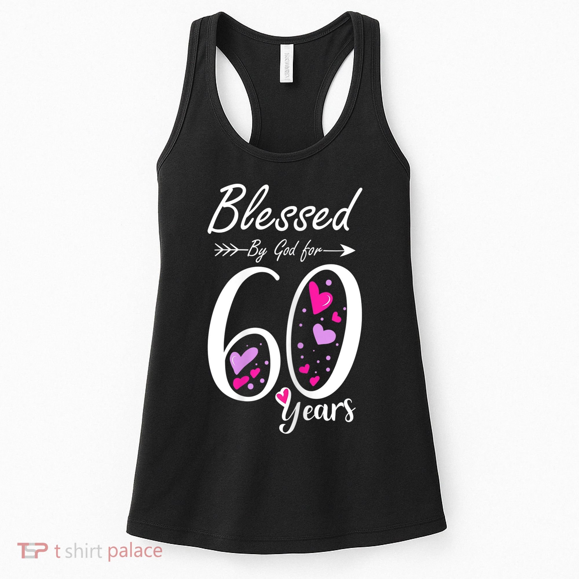 WoM.e.ns 60th Birthday Tee Gift and Blessed for 60 Years Birthday Women's Tank Top