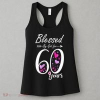 WoM.e.ns 60th Birthday Tee Gift and Blessed for 60 Years Birthday Women's Tank Top thumb 3