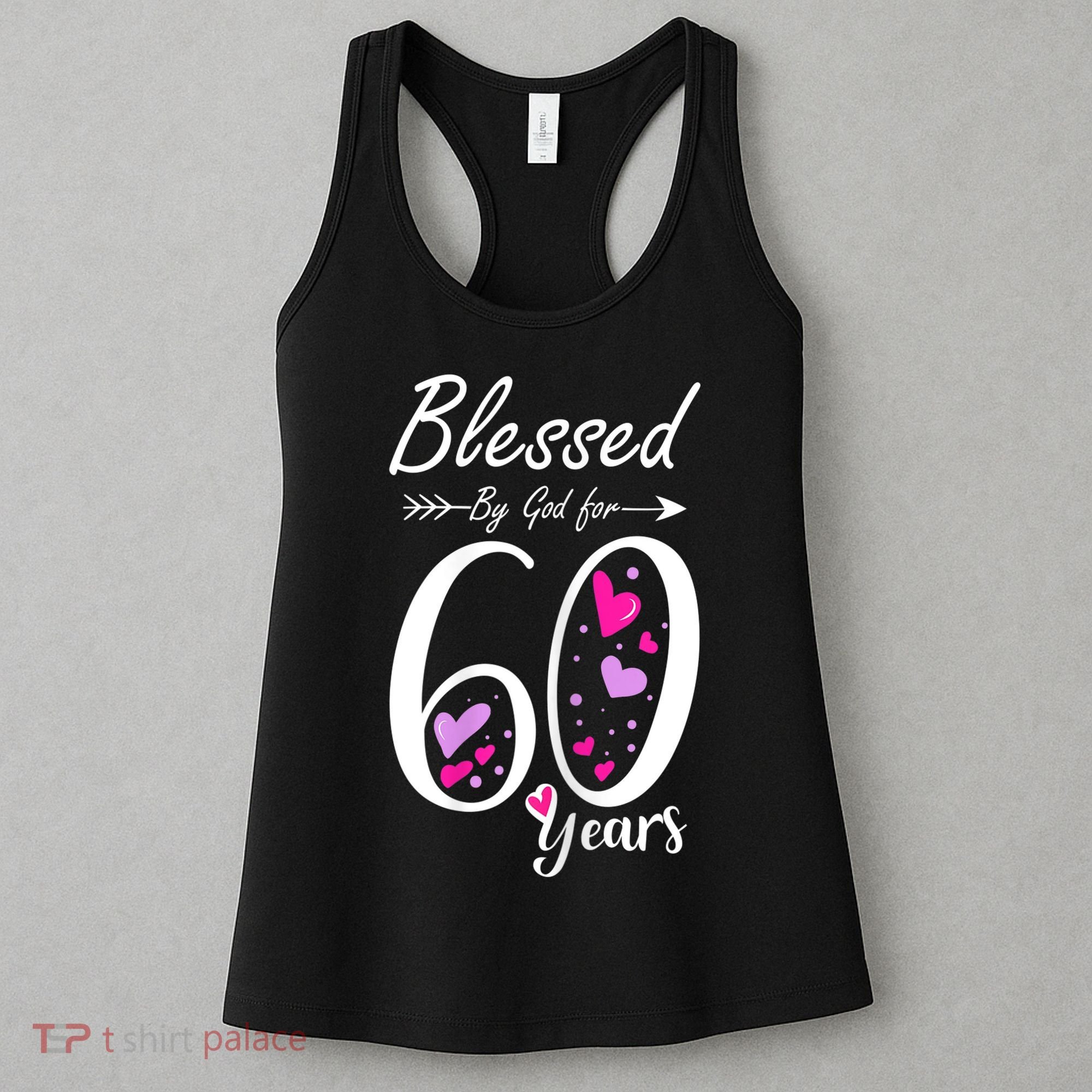 WoM.e.ns 60th Birthday Tee Gift and Blessed for 60 Years Birthday Women's Tank Top