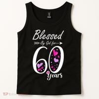 WoM.e.ns 60th Birthday Tee Gift and Blessed for 60 Years Birthday Tank Top thumb 2