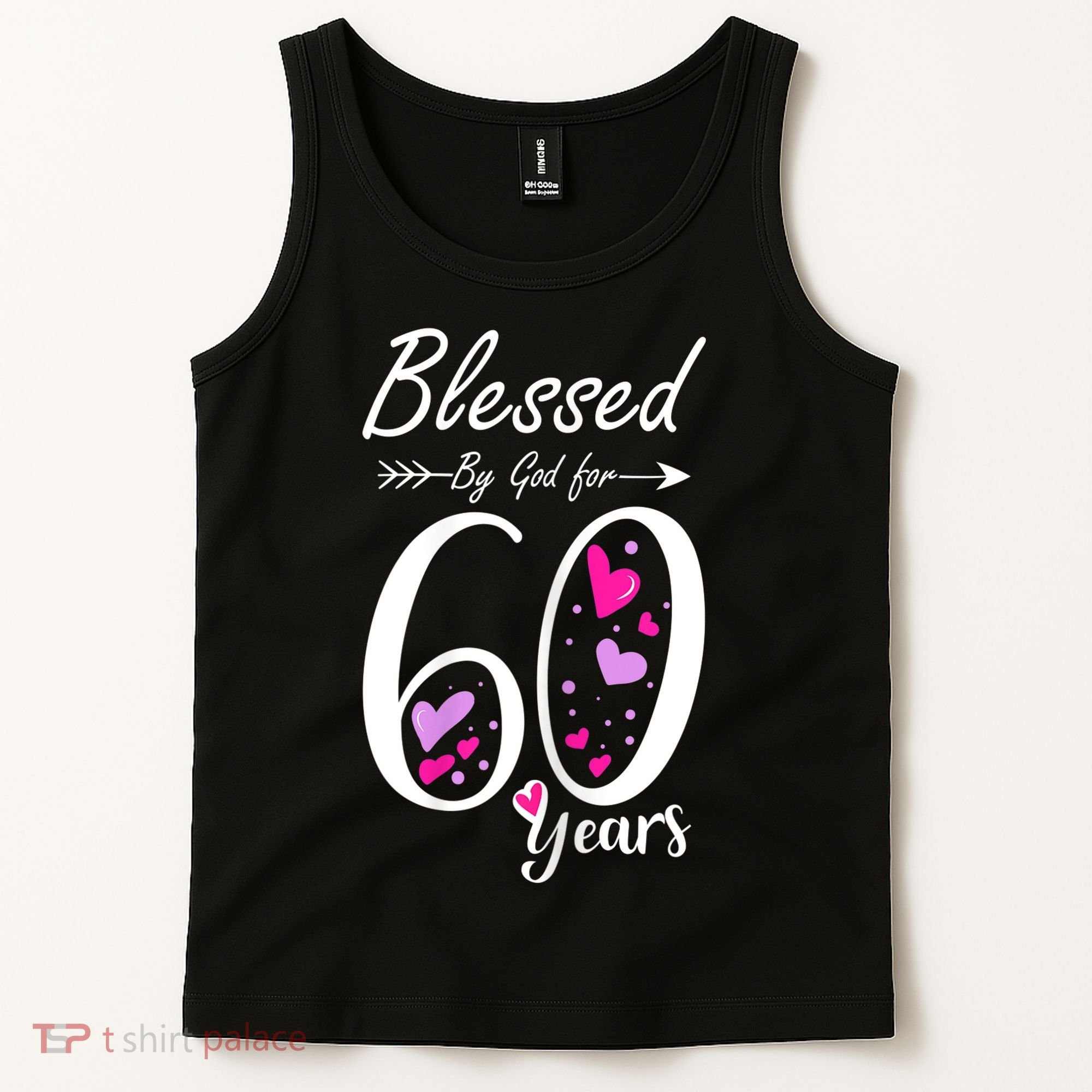 WoM.e.ns 60th Birthday Tee Gift and Blessed for 60 Years Birthday Tank Top