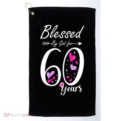 WoM.e.ns 60th Birthday Tee Gift and Blessed for 60 Years Birthday Golf Towel