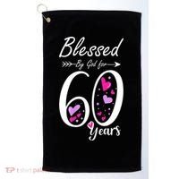 WoM.e.ns 60th Birthday Tee Gift and Blessed for 60 Years Birthday Golf Towel thumb 0