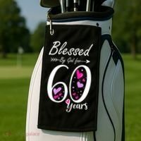 WoM.e.ns 60th Birthday Tee Gift and Blessed for 60 Years Birthday Golf Towel thumb 2