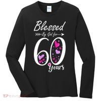 WoM.e.ns 60th Birthday Tee Gift and Blessed for 60 Years Birthday Women's Long Sleeve Shirt thumb 0