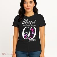 WoM.e.ns 60th Birthday Tee Gift and Blessed for 60 Years Birthday Women's T-Shirt thumb 4