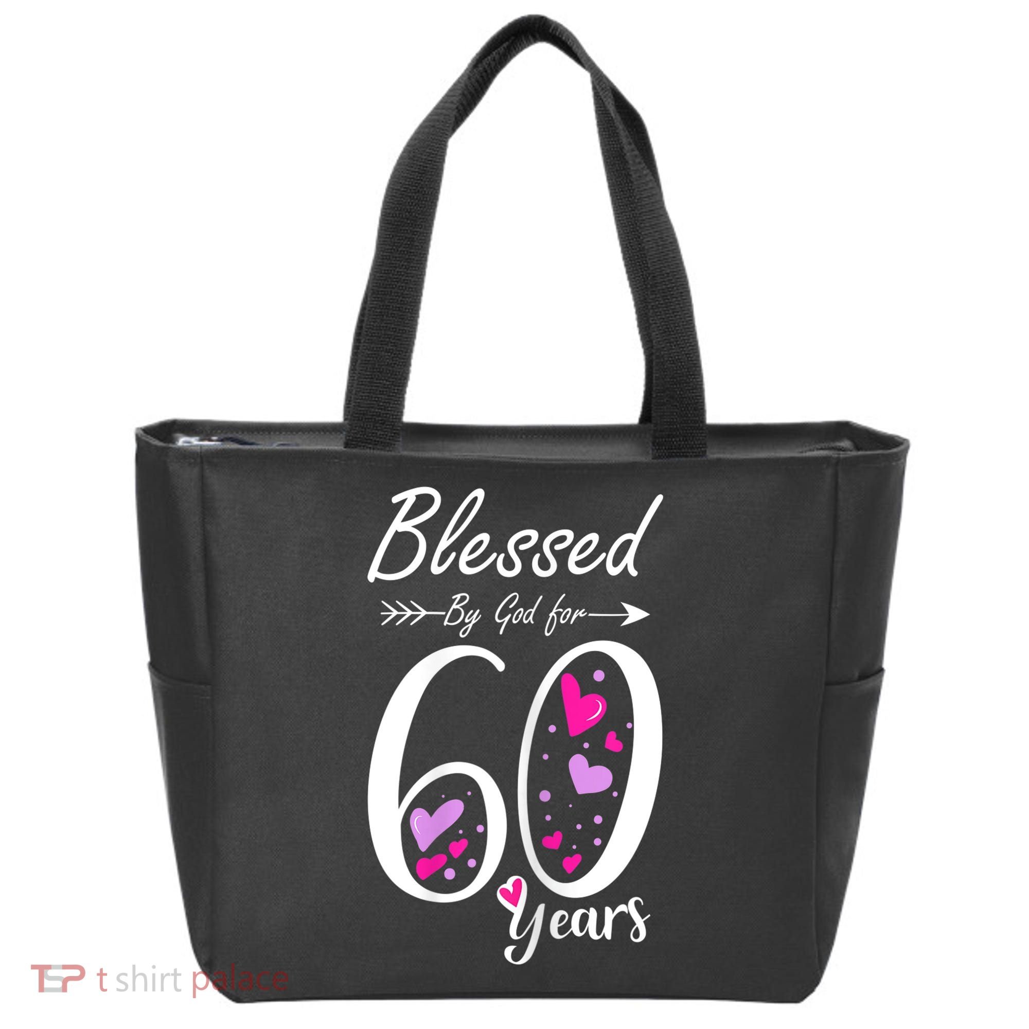 WoM.e.ns 60th Birthday Tee Gift and Blessed for 60 Years Birthday Tote Bag