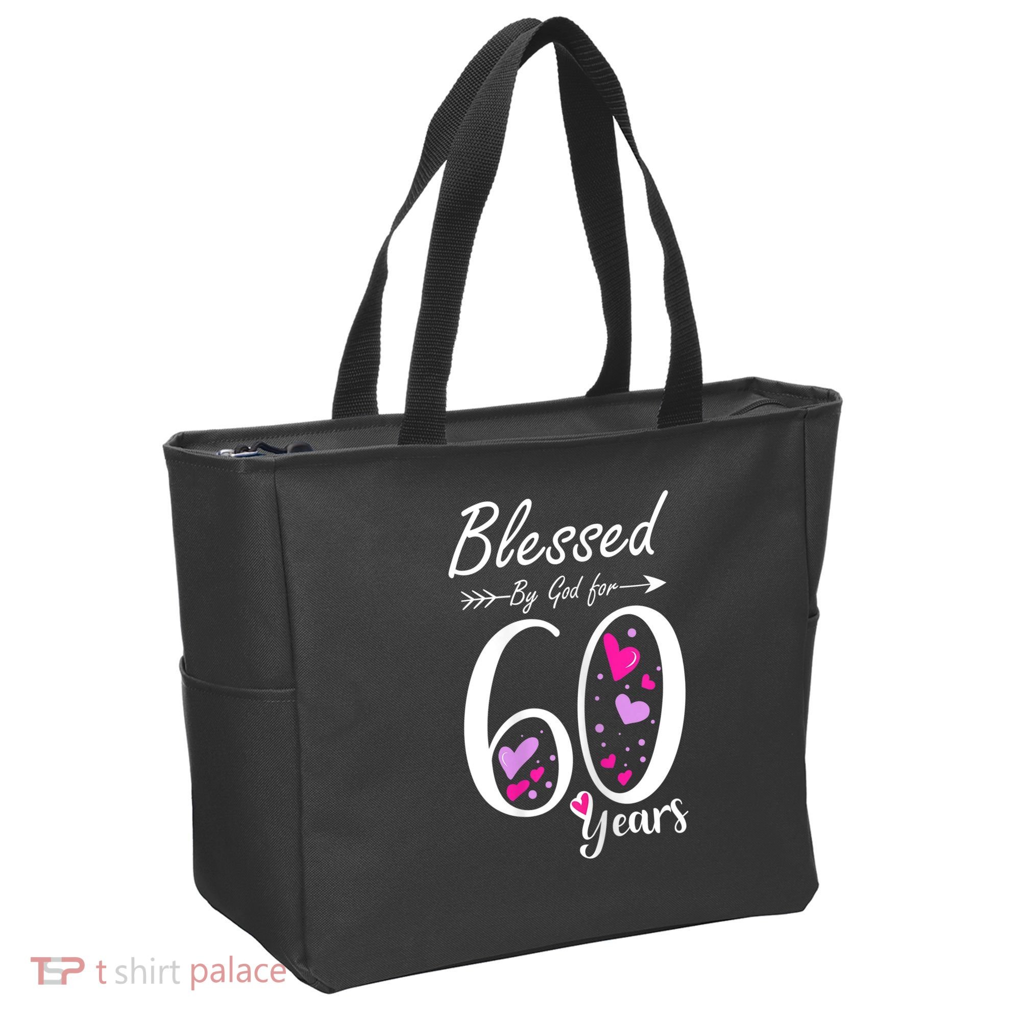 WoM.e.ns 60th Birthday Tee Gift and Blessed for 60 Years Birthday Tote Bag