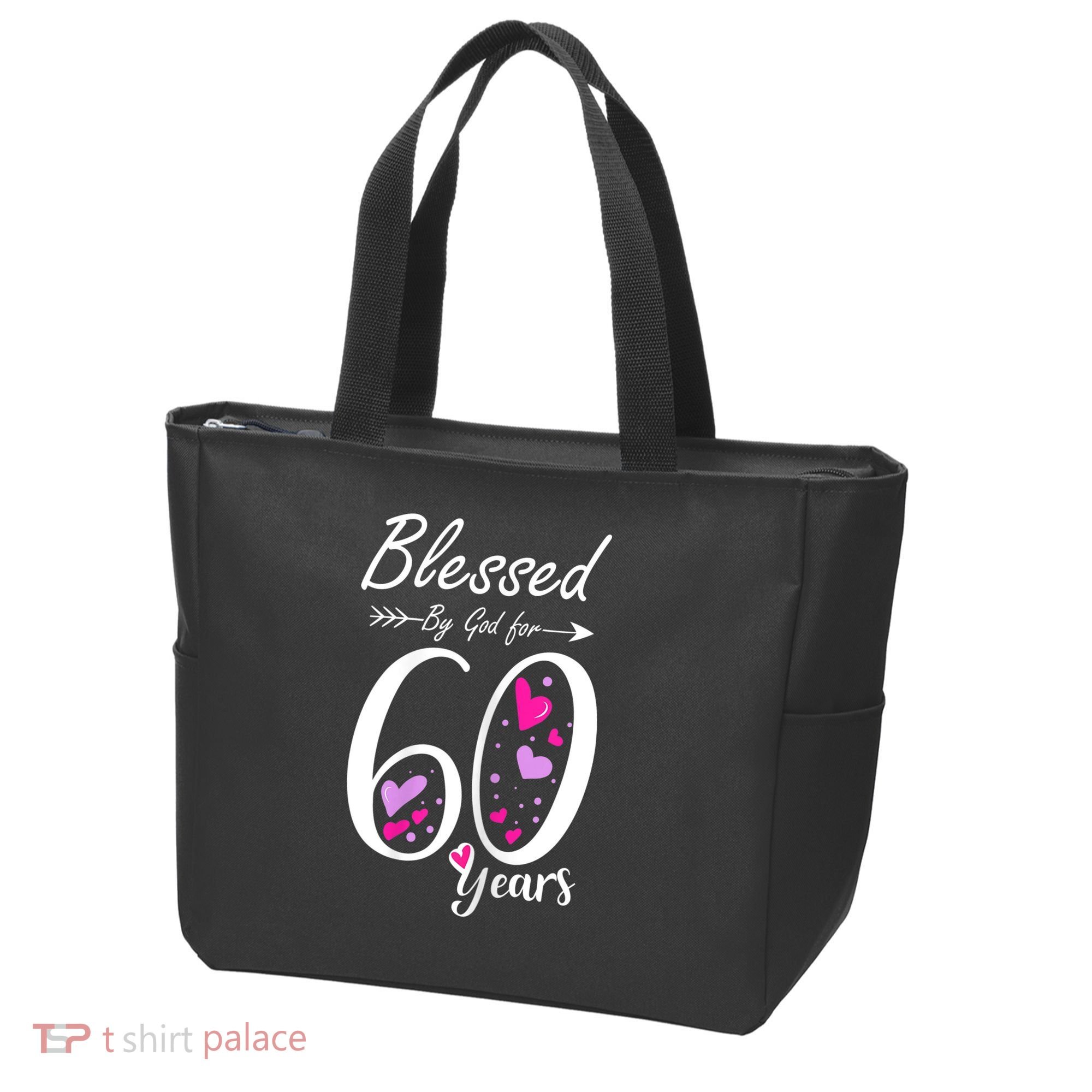 WoM.e.ns 60th Birthday Tee Gift and Blessed for 60 Years Birthday Tote Bag