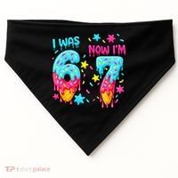  Was 6 Now I'm 7th Birthday Ice Cream Drip 6-7 Meme USA-Made Doggie Bandana thumb 0