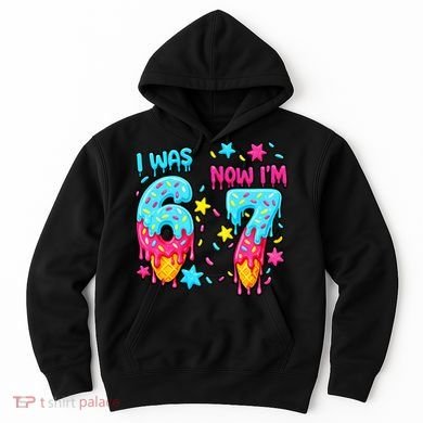  Was 6 Now I'm 7th Birthday Ice Cream Drip 6-7 Meme Hoodie