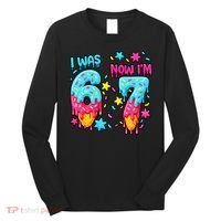  Was 6 Now I'm 7th Birthday Ice Cream Drip 6-7 Meme Long Sleeve Shirt thumb 0