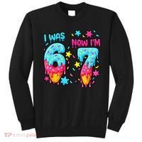  Was 6 Now I'm 7th Birthday Ice Cream Drip 6-7 Meme Sweatshirt thumb 0