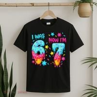  Was 6 Now I'm 7th Birthday Ice Cream Drip 6-7 Meme T-Shirt thumb 2