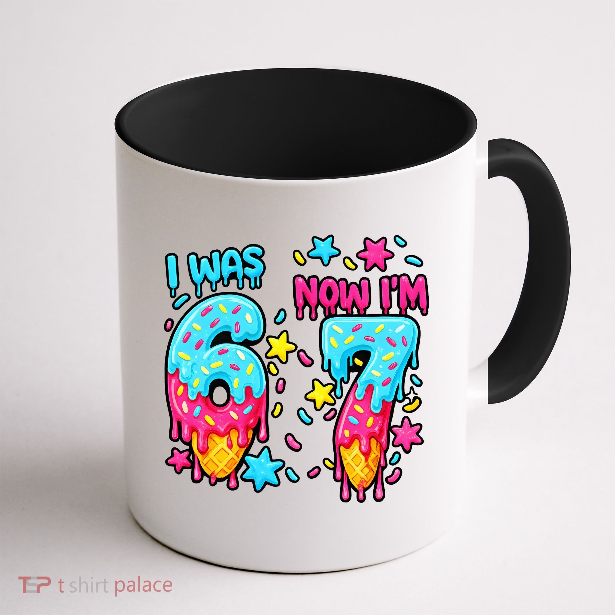  Was 6 Now I'm 7th Birthday Ice Cream Drip 6-7 Meme Coffee Mug