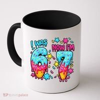  Was 6 Now I'm 7th Birthday Ice Cream Drip 6-7 Meme Coffee Mug thumb 0
