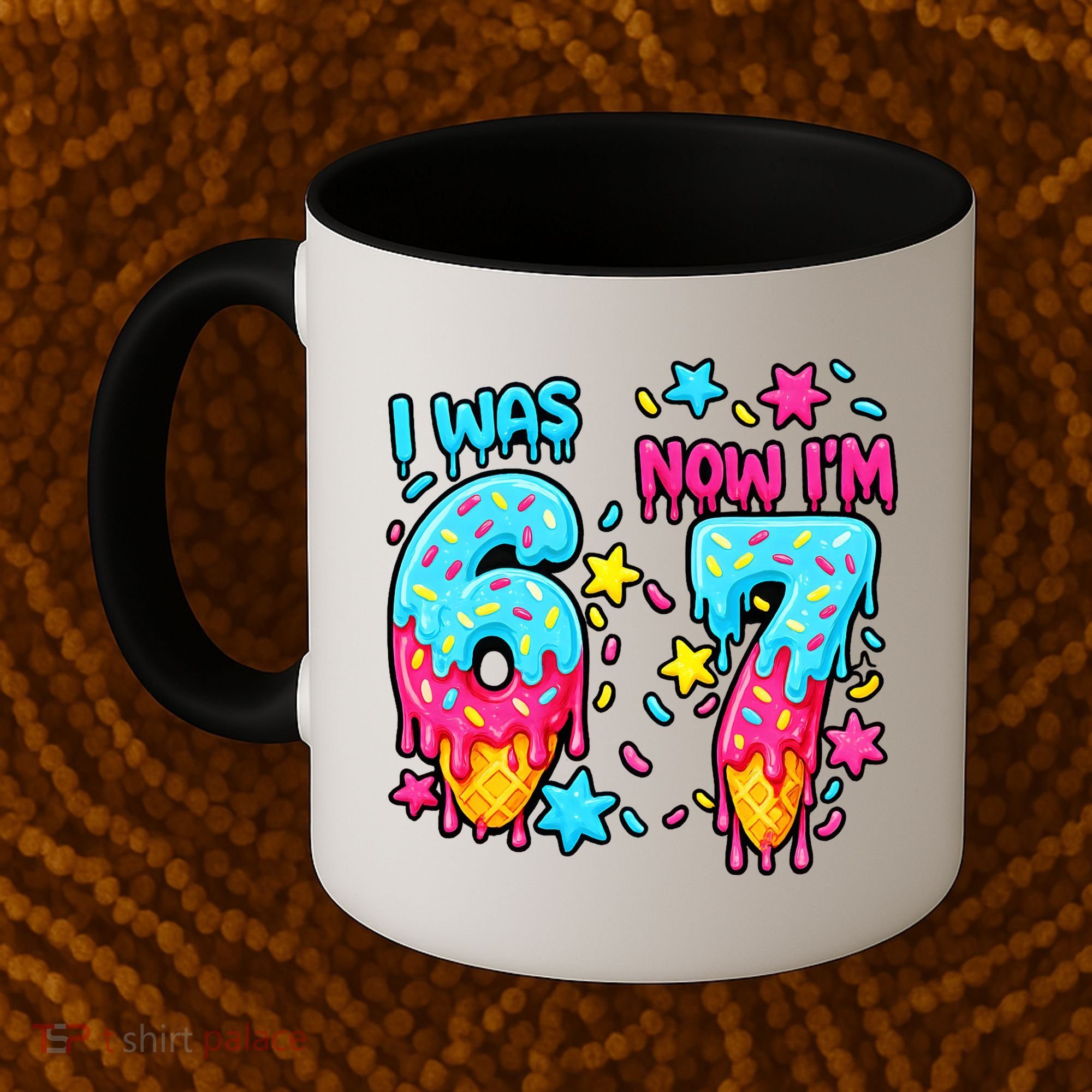  Was 6 Now I'm 7th Birthday Ice Cream Drip 6-7 Meme Coffee Mug