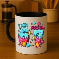  Was 6 Now I'm 7th Birthday Ice Cream Drip 6-7 Meme Coffee Mug thumb 4