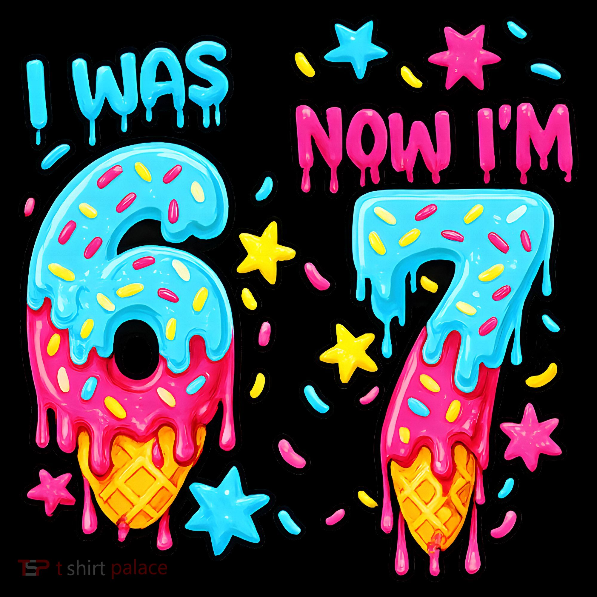  Was 6 Now I'm 7th Birthday Ice Cream Drip 6-7 Meme Coffee Mug