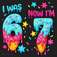  Was 6 Now I'm 7th Birthday Ice Cream Drip 6-7 Meme Beanie thumb 2