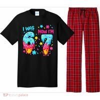  Was 6 Now I'm 7th Birthday Ice Cream Drip 6-7 Meme Pajama Set thumb 0