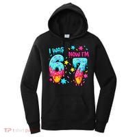  Was 6 Now I'm 7th Birthday Ice Cream Drip 6-7 Meme Women's Hoodie thumb 0