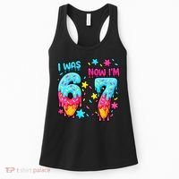  Was 6 Now I'm 7th Birthday Ice Cream Drip 6-7 Meme Women's Tank Top thumb 0