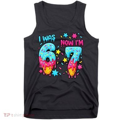  Was 6 Now I'm 7th Birthday Ice Cream Drip 6-7 Meme Tank Top