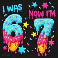  Was 6 Now I'm 7th Birthday Ice Cream Drip 6-7 Meme Visor thumb 3