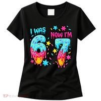  Was 6 Now I'm 7th Birthday Ice Cream Drip 6-7 Meme Women's T-Shirt thumb 0