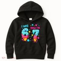  Was 6 Now I'm 7th Birthday Ice Cream Drip 6-7 Meme Kids Hoodie thumb 0