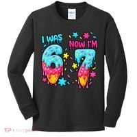  Was 6 Now I'm 7th Birthday Ice Cream Drip 6-7 Meme Kids Long Sleeve Shirt thumb 0