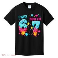  Was 6 Now I'm 7th Birthday Ice Cream Drip 6-7 Meme Kids T-Shirt thumb 0