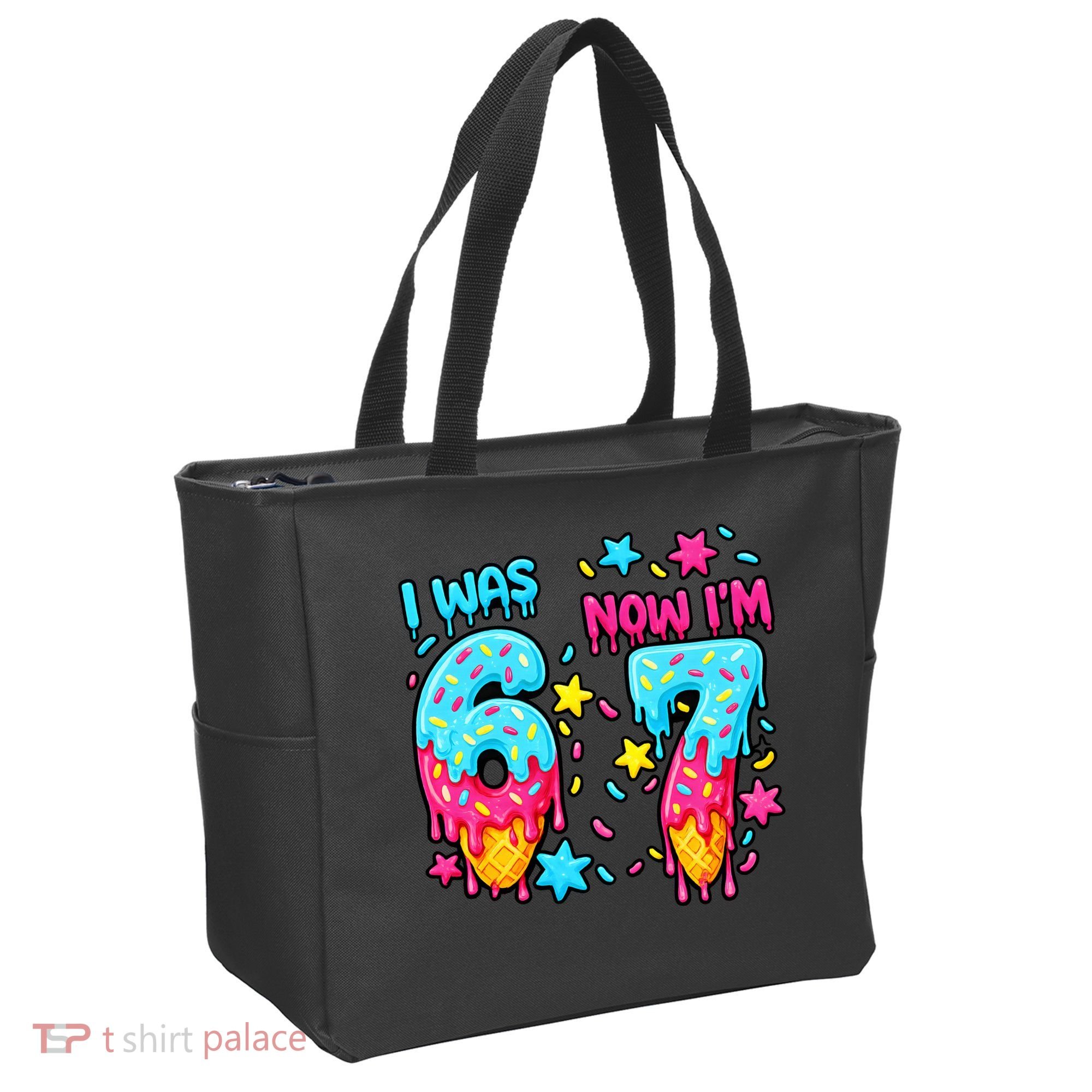  Was 6 Now I'm 7th Birthday Ice Cream Drip 6-7 Meme Tote Bag
