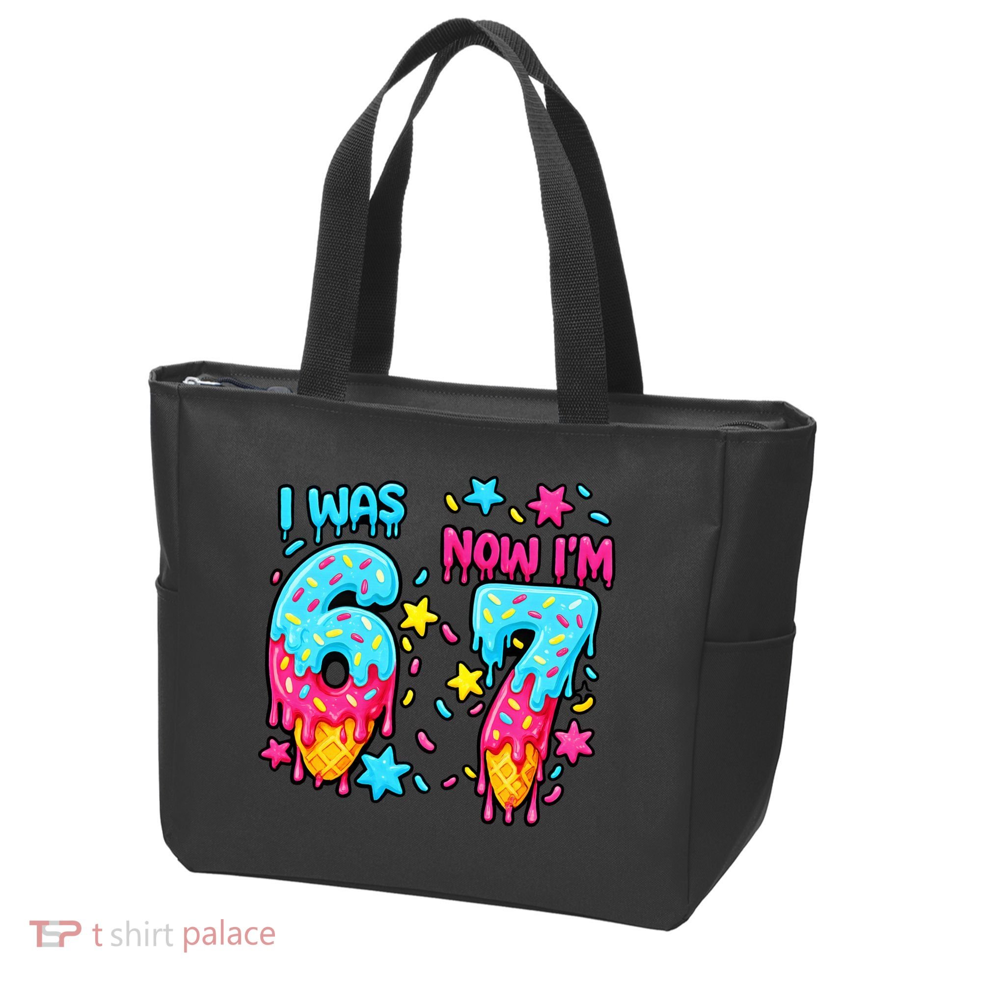  Was 6 Now I'm 7th Birthday Ice Cream Drip 6-7 Meme Tote Bag