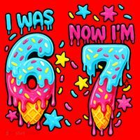  Was 6 Now I'm 7th Birthday Ice Cream Drip 6-7 Meme Santa Hat thumb 1
