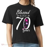 Wo 70th Birthday Tee Gift and Blessed for 70 Years Birthday Comfort Colors Boxy T-Shirt thumb 0