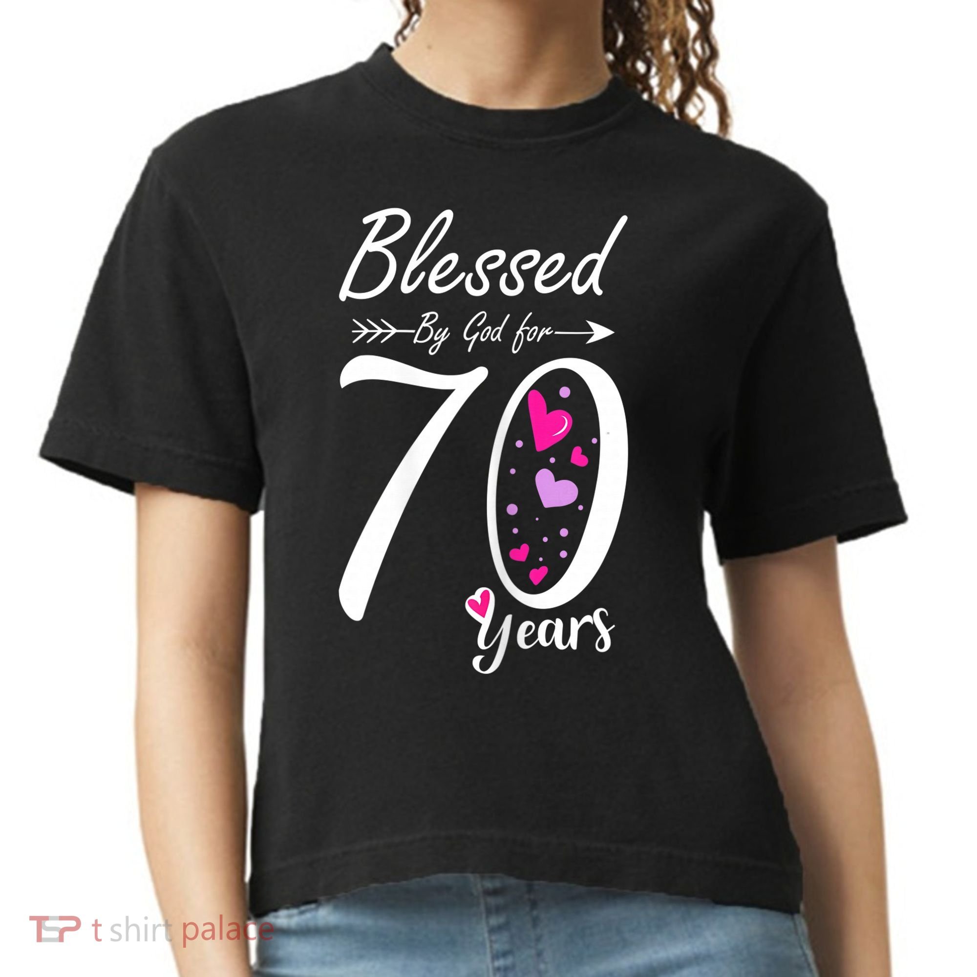 Wo 70th Birthday Tee Gift and Blessed for 70 Years Birthday Comfort Colors Boxy T-Shirt