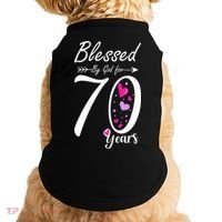 Wo 70th Birthday Tee Gift and Blessed for 70 Years Birthday Doggie Tank thumb 0