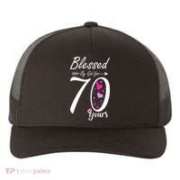 Wo 70th Birthday Tee Gift and Blessed for 70 Years Birthday Yupoong Adult 5-Panel Trucker Hat thumb 0