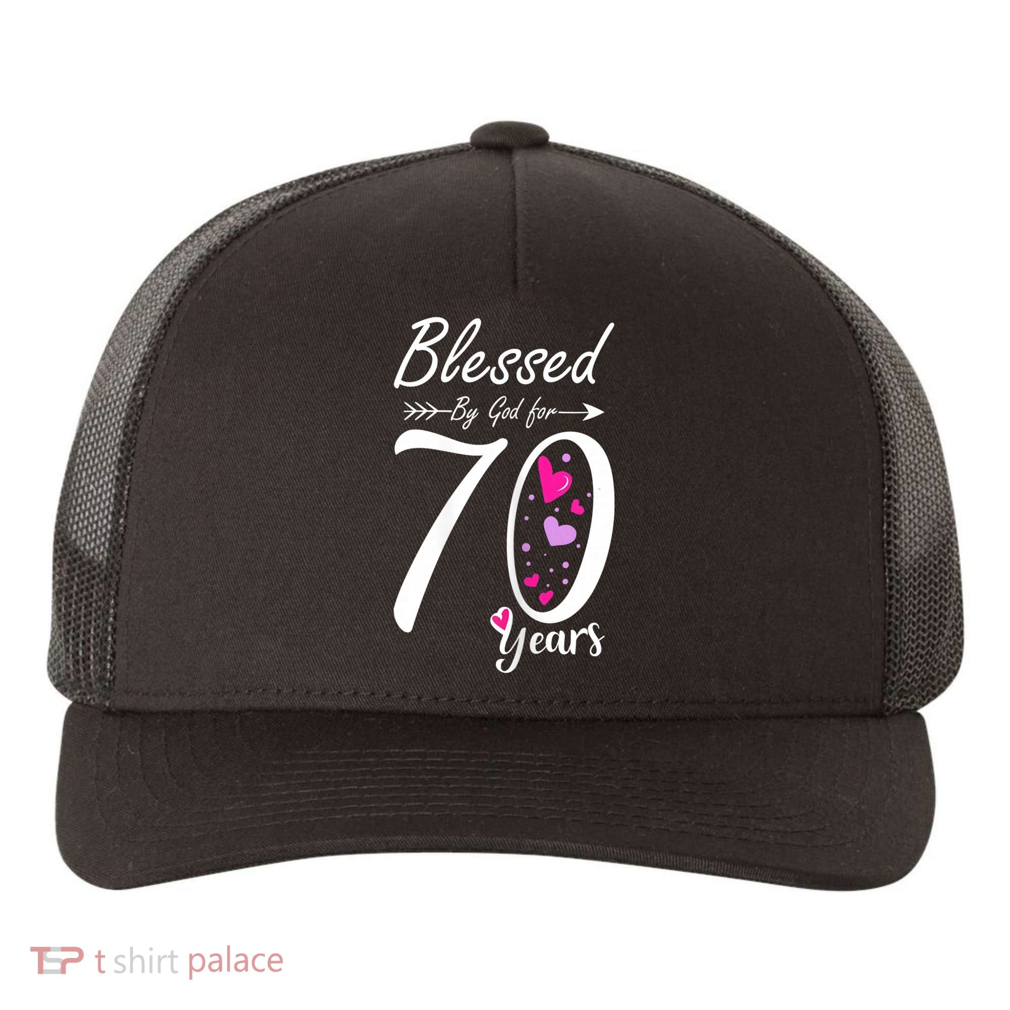 Wo 70th Birthday Tee Gift and Blessed for 70 Years Birthday Yupoong Adult 5-Panel Trucker Hat
