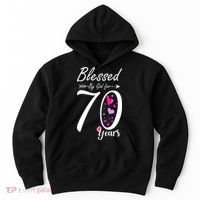 Wo 70th Birthday Tee Gift and Blessed for 70 Years Birthday Hoodie thumb 0