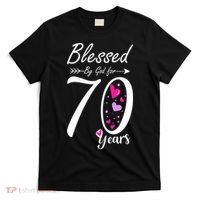 Wo 70th Birthday Tee Gift and Blessed for 70 Years Birthday T-Shirt thumb 0