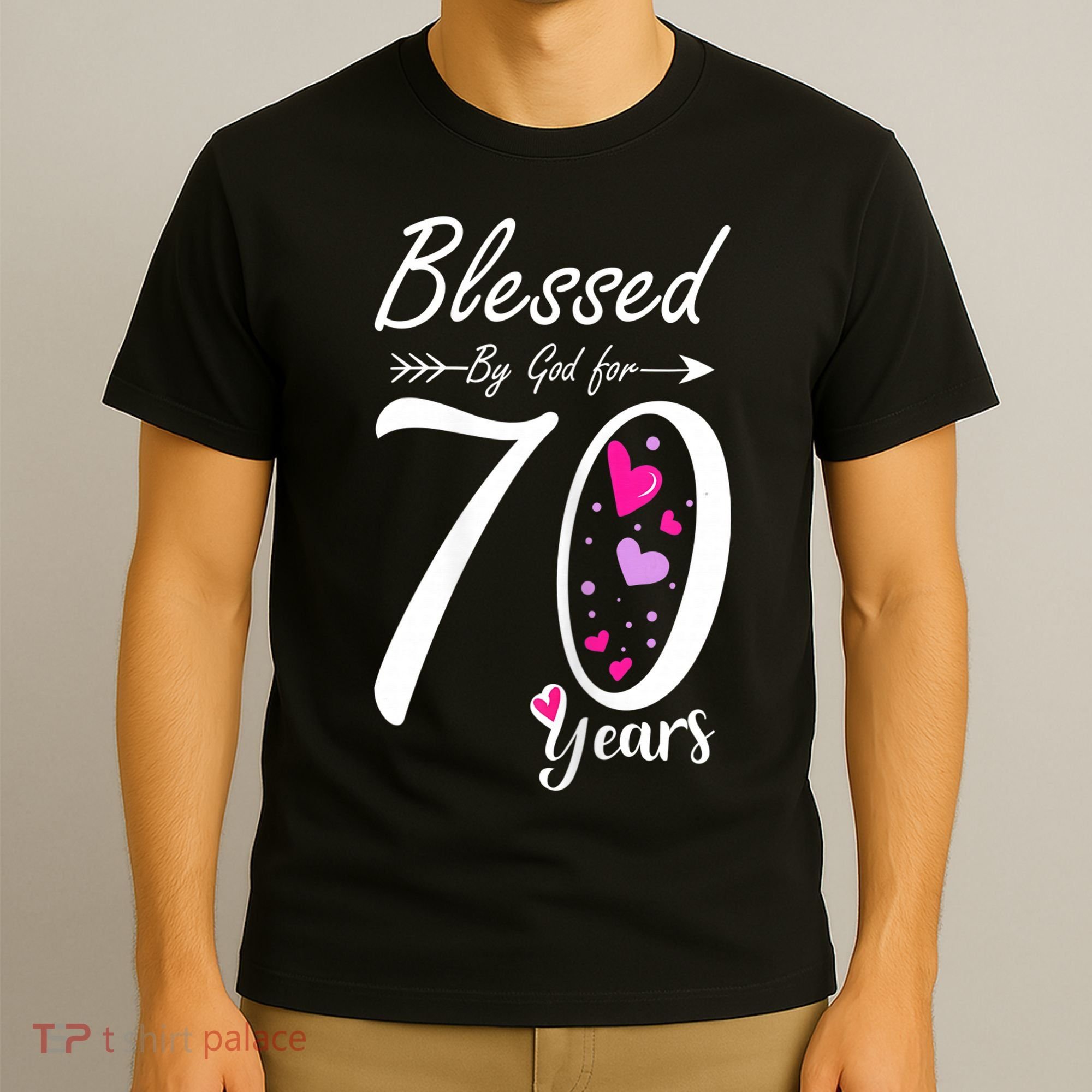 Wo 70th Birthday Tee Gift and Blessed for 70 Years Birthday T-Shirt